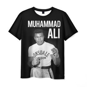 Мужская футболка 3D с принтом Muhammad Ali в Петрозаводске, 100% полиэфир | прямой крой, круглый вырез горловины, длина до линии бедер | ali | boxing | muhammad ali |   |  muhammad |  бокс | али | боксер | мухамад. мухаммад | мухаммед | мухаммед али