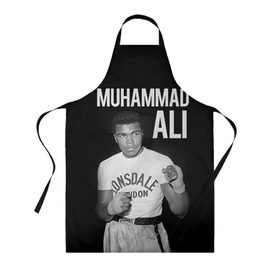 Фартук 3D с принтом Muhammad Ali в Петрозаводске, 100% полиэстер | общий размер — 65 х 85 см, ширина нагрудника — 26 см, горловина — 53 см, длина завязок — 54 см, общий обхват в поясе — 173 см. Принт на завязках и на горловине наносится с двух сторон, на основной части фартука — только с внешней стороны | ali | boxing | muhammad ali |   |  muhammad |  бокс | али | боксер | мухамад. мухаммад | мухаммед | мухаммед али