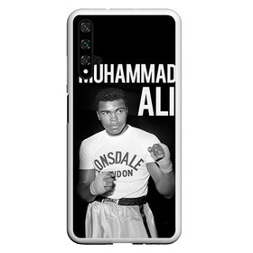 Чехол для Honor 20 с принтом Muhammad Ali в Петрозаводске, Силикон | Область печати: задняя сторона чехла, без боковых панелей | Тематика изображения на принте: ali | boxing | muhammad ali |   |  muhammad |  бокс | али | боксер | мухамад. мухаммад | мухаммед | мухаммед али