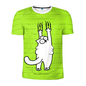 Мужская футболка 3D спортивная с принтом Simon`s cat 3 в Петрозаводске, 100% полиэстер с улучшенными характеристиками | приталенный силуэт, круглая горловина, широкие плечи, сужается к линии бедра | fitness | kitty | simon cat | simons | simons cat | голодный кот | для жирных | для толстых | жир | кот | кот саймона | котик | кошка | с котами | саймон | спорт | толстая | толстый | фитнес | фитнесс