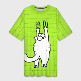 Платье-футболка 3D с принтом Simons cat 3 в Петрозаводске,  |  | fitness | kitty | simon cat | simons | simons cat | голодный кот | для жирных | для толстых | жир | кот | кот саймона | котик | кошка | с котами | саймон | спорт | толстая | толстый | фитнес | фитнесс