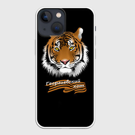 Чехол для iPhone 13 mini с принтом Георгиевский кот в Петрозаводске,  |  | георгиевская лента | георгиевский кот | тигр