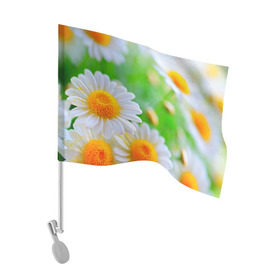 Флаг для автомобиля с принтом Ромашки в Петрозаводске, 100% полиэстер | Размер: 30*21 см | фото | цветы