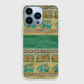 Чехол для iPhone 13 Pro с принтом Орнамент в Петрозаводске,  |  | Тематика изображения на принте: индия | орнамент | слон | узон