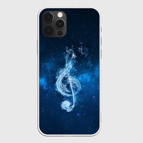 Чехол для iPhone 12 Pro Max с принтом Космическая музыка в Петрозаводске, Силикон |  | звезды | ноты | скрипичный ключ