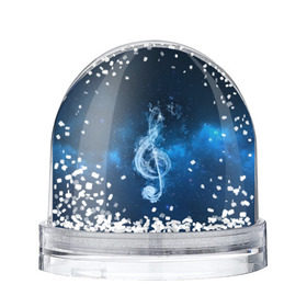 Снежный шар с принтом Космическая музыка в Петрозаводске, Пластик | Изображение внутри шара печатается на глянцевой фотобумаге с двух сторон | звезды | ноты | скрипичный ключ