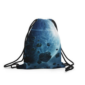 Рюкзак-мешок 3D с принтом Холодный космос в Петрозаводске, 100% полиэстер | плотность ткани — 200 г/м2, размер — 35 х 45 см; лямки — толстые шнурки, застежка на шнуровке, без карманов и подкладки | вселенная | галактика | звезды | планеты | туманность