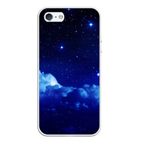 Чехол для Apple iPhone 5/5S силиконовый с принтом Звёздное небо в Петрозаводске, Силикон | Область печати: задняя сторона чехла, без боковых панелей | звезды | луна | месяц | ночь