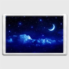 Магнит 45*70 с принтом Звёздное небо в Петрозаводске, Пластик | Размер: 78*52 мм; Размер печати: 70*45 | звезды | луна | месяц | ночь