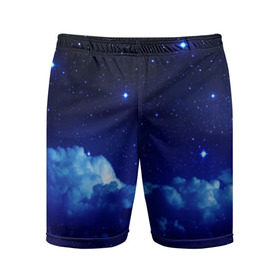 Мужские шорты 3D спортивные с принтом Звёздное небо в Петрозаводске,  |  | звезды | луна | месяц | ночь