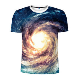 Мужская футболка 3D спортивная с принтом Млечный путь в Петрозаводске, 100% полиэстер с улучшенными характеристиками | приталенный силуэт, круглая горловина, широкие плечи, сужается к линии бедра | вселенная | галактика | звезды | планеты | туманность