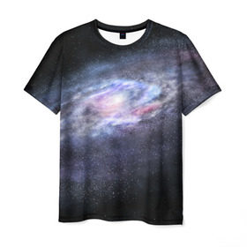 Мужская футболка 3D с принтом Млечный путь в Петрозаводске, 100% полиэфир | прямой крой, круглый вырез горловины, длина до линии бедер | вселенная | галактика | звёзды | камета | космос | метеориты | метеоры | млечный путь | орбита | планеты | солнечная система
