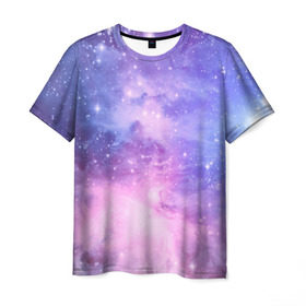 Мужская футболка 3D с принтом Галактика в Петрозаводске, 100% полиэфир | прямой крой, круглый вырез горловины, длина до линии бедер | вселенная | галактика | звёзды | камета | космос | метеориты | метеоры | млечный путь | орбита | планеты | солнечная система
