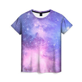Женская футболка 3D с принтом Галактика в Петрозаводске, 100% полиэфир ( синтетическое хлопкоподобное полотно) | прямой крой, круглый вырез горловины, длина до линии бедер | вселенная | галактика | звёзды | камета | космос | метеориты | метеоры | млечный путь | орбита | планеты | солнечная система