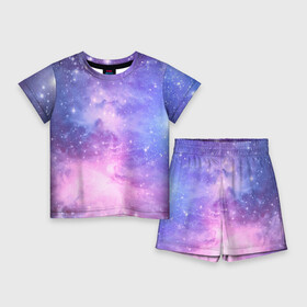 Детский костюм с шортами 3D с принтом Галактика в Петрозаводске,  |  | Тематика изображения на принте: вселенная | галактика | звёзды | камета | космос | метеориты | метеоры | млечный путь | орбита | планеты | солнечная система