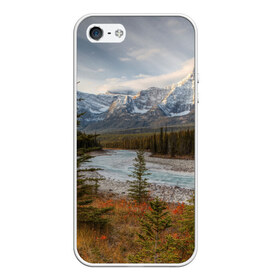 Чехол силиконовый для Телефон Apple iPhone 5/5S с принтом Осень в горах в Петрозаводске, Силикон | Область печати: задняя сторона чехла, без боковых панелей | Тематика изображения на принте: горы | лес | осень | пейзаж