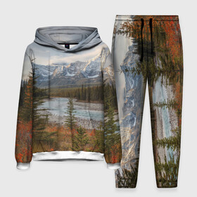Мужской костюм 3D (с толстовкой) с принтом Осень в горах в Петрозаводске,  |  | Тематика изображения на принте: горы | лес | осень | пейзаж
