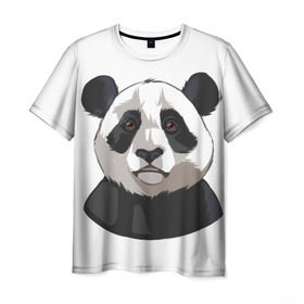 Мужская футболка 3D с принтом Panda в Петрозаводске, 100% полиэфир | прямой крой, круглый вырез горловины, длина до линии бедер | милый | панда