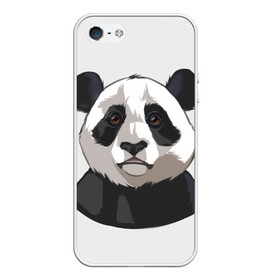 Чехол для iPhone 5/5S матовый с принтом Panda в Петрозаводске, Силикон | Область печати: задняя сторона чехла, без боковых панелей | милый | панда
