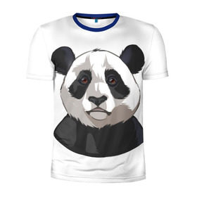 Мужская футболка 3D спортивная с принтом Panda в Петрозаводске, 100% полиэстер с улучшенными характеристиками | приталенный силуэт, круглая горловина, широкие плечи, сужается к линии бедра | милый | панда