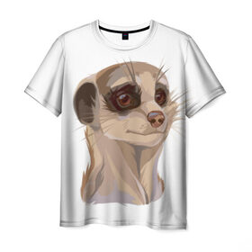 Мужская футболка 3D с принтом Meerkats в Петрозаводске, 100% полиэфир | прямой крой, круглый вырез горловины, длина до линии бедер | meerkats | животные | милый | сурикат | сурикаты