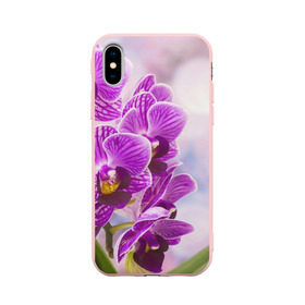 Чехол для Apple iPhone X силиконовый матовый с принтом Божественная орхидея в Петрозаводске, Силикон | Печать на задней стороне чехла, без боковой панели | 8 марта | букет | весна | красота | куст | лето | орхидея | подарок | сиреневый цвет | цветок | шикарный цветочек