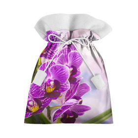 Подарочный 3D мешок с принтом Божественная орхидея в Петрозаводске, 100% полиэстер | Размер: 29*39 см | Тематика изображения на принте: 8 марта | букет | весна | красота | куст | лето | орхидея | подарок | сиреневый цвет | цветок | шикарный цветочек