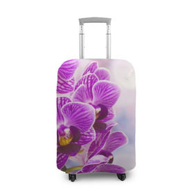 Чехол для чемодана 3D с принтом Божественная орхидея в Петрозаводске, 86% полиэфир, 14% спандекс | двустороннее нанесение принта, прорези для ручек и колес | 8 марта | букет | весна | красота | куст | лето | орхидея | подарок | сиреневый цвет | цветок | шикарный цветочек