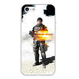 Чехол силиконовый для Телефон Apple iPhone 5/5S с принтом Battlefield 4 Soldier в Петрозаводске, Силикон | Область печати: задняя сторона чехла, без боковых панелей | Тематика изображения на принте: art | battlefield