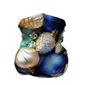 Бандана-труба 3D с принтом Игрушки на ёлку в Петрозаводске, 100% полиэстер, ткань с особыми свойствами — Activecool | плотность 150‒180 г/м2; хорошо тянется, но сохраняет форму | новогодний | рождество | шарики
