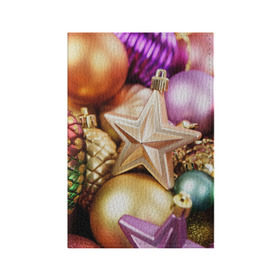 Обложка для паспорта матовая кожа с принтом Игрушки с ёлки в Петрозаводске, натуральная матовая кожа | размер 19,3 х 13,7 см; прозрачные пластиковые крепления | новогодний | рождество | шарики