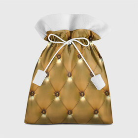 Подарочный 3D мешок с принтом Золотая обивка в Петрозаводске, 100% полиэстер | Размер: 29*39 см | Тематика изображения на принте: диван | жёлтый | золотой цвет | кожа | кресло | материал | мягко | обивка | перетяжка | позолота | приятно | софа | стул