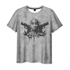 Мужская футболка 3D с принтом 2Pac в Петрозаводске, 100% полиэфир | прямой крой, круглый вырез горловины, длина до линии бедер | rap | tupac shakur | тупак шакур | хип хоп