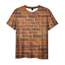 Мужская футболка 3D с принтом Кирпичи в Петрозаводске, 100% полиэфир | прямой крой, круглый вырез горловины, длина до линии бедер | Тематика изображения на принте: бетон | камень | кирпич | мощь | стена | строительство | стройка | цемент