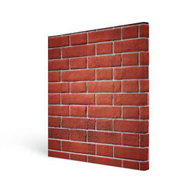 Холст квадратный с принтом Красный кирпич в Петрозаводске, 100% ПВХ |  | бетон | камень | кирпич | мощь | стена | строительство | стройка | цемент