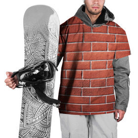 Накидка на куртку 3D с принтом Красный кирпич в Петрозаводске, 100% полиэстер |  | бетон | камень | кирпич | мощь | стена | строительство | стройка | цемент