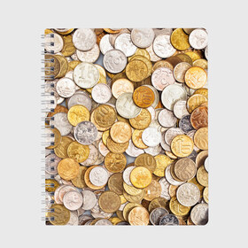 Тетрадь с принтом Российские монетки в Петрозаводске, 100% бумага | 48 листов, плотность листов — 60 г/м2, плотность картонной обложки — 250 г/м2. Листы скреплены сбоку удобной пружинной спиралью. Уголки страниц и обложки скругленные. Цвет линий — светло-серый
 | Тематика изображения на принте: money | валюта | деньги | копейка | лавэ | мелочёвка | мелочь | монетки | монеты | россия | рубль | филки