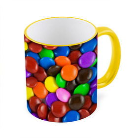 Кружка 3D с принтом Цветные конфетки в Петрозаводске, керамика | ёмкость 330 мл | вкусняшки | драже | конфеты | лакомство | сладости | шоколад