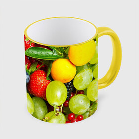Кружка 3D с принтом Вкусные ягоды в Петрозаводске, керамика | ёмкость 330 мл | виноград | вкусно | голубика | дача | деревня | ежевика | клубника | малина | огород | полезно | рябина | сад | смородина | сок | фрукты | черника | ягоды