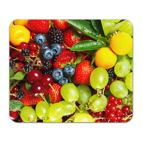 Коврик прямоугольный с принтом Вкусные ягоды в Петрозаводске, натуральный каучук | размер 230 х 185 мм; запечатка лицевой стороны | виноград | вкусно | голубика | дача | деревня | ежевика | клубника | малина | огород | полезно | рябина | сад | смородина | сок | фрукты | черника | ягоды