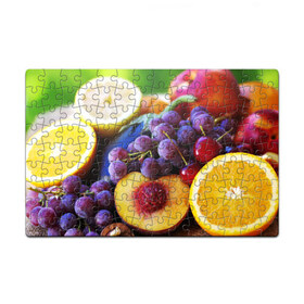 Пазл магнитный 126 элементов с принтом Спелые фрукты в Петрозаводске, полимерный материал с магнитным слоем | 126 деталей, размер изделия —  180*270 мм | абрикос | алыча | апельсин | бодрость | веган | виноград | витамины | груша | диета | еда | здоровье | лайм | лимон | молодость | нектар | овощи | персик | питание | польза | сок | фрукты | яблоко | ягоды