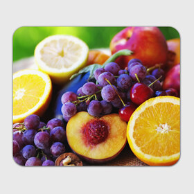Коврик прямоугольный с принтом Спелые фрукты в Петрозаводске, натуральный каучук | размер 230 х 185 мм; запечатка лицевой стороны | абрикос | алыча | апельсин | бодрость | веган | виноград | витамины | груша | диета | еда | здоровье | лайм | лимон | молодость | нектар | овощи | персик | питание | польза | сок | фрукты | яблоко | ягоды
