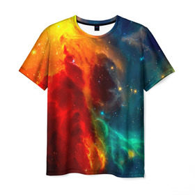 Мужская футболка 3D с принтом Atlantis nebula в Петрозаводске, 100% полиэфир | прямой крой, круглый вырез горловины, длина до линии бедер | Тематика изображения на принте: вселенная | звезды | космос