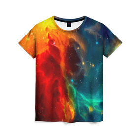 Женская футболка 3D с принтом Atlantis nebula в Петрозаводске, 100% полиэфир ( синтетическое хлопкоподобное полотно) | прямой крой, круглый вырез горловины, длина до линии бедер | вселенная | звезды | космос