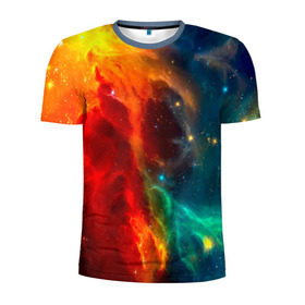 Мужская футболка 3D спортивная с принтом Atlantis nebula в Петрозаводске, 100% полиэстер с улучшенными характеристиками | приталенный силуэт, круглая горловина, широкие плечи, сужается к линии бедра | Тематика изображения на принте: вселенная | звезды | космос