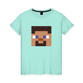 Женская футболка хлопок с принтом Minecraft в Петрозаводске, 100% хлопок | прямой крой, круглый вырез горловины, длина до линии бедер, слегка спущенное плечо | game | minecraft | игры | маинкрафт | майн | майнкравт | майнкрафт