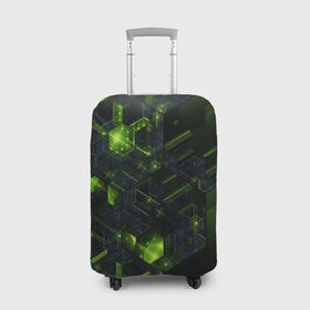 Чехол для чемодана 3D с принтом Технология в Петрозаводске, 86% полиэфир, 14% спандекс | двустороннее нанесение принта, прорези для ручек и колес | 