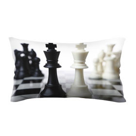 Подушка 3D антистресс с принтом Шахматы в Петрозаводске, наволочка — 100% полиэстер, наполнитель — вспененный полистирол | состоит из подушки и наволочки на молнии | белая | черная | шахматы