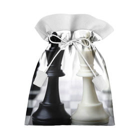 Подарочный 3D мешок с принтом Шахматы в Петрозаводске, 100% полиэстер | Размер: 29*39 см | белая | черная | шахматы