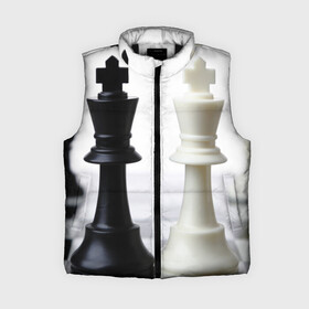 Женский жилет утепленный 3D с принтом Шахматы в Петрозаводске,  |  | белая | черная | шахматы